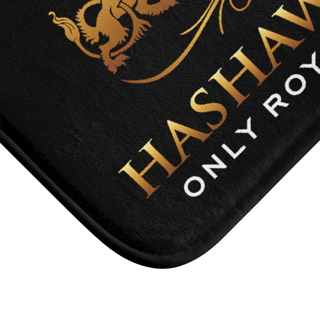 Hashawn Carey Logo Black Microfiber Bath Mat - Hashawn Carey Apparel